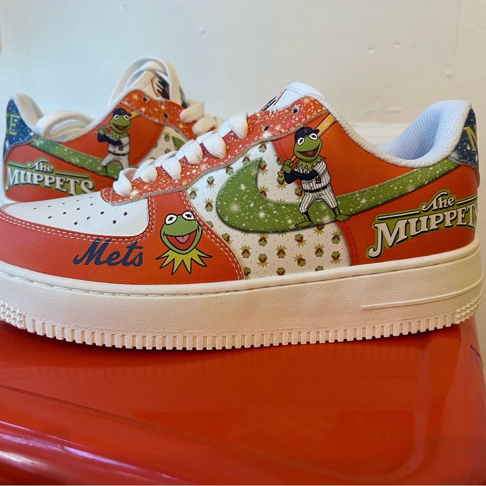 Nike Air Force 1 Kermit Muppets Mets Orange Green White